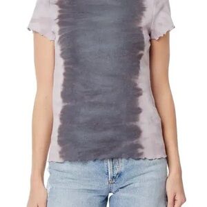 C&C California Gray Tie-Dye Short Sleeve Women's Top